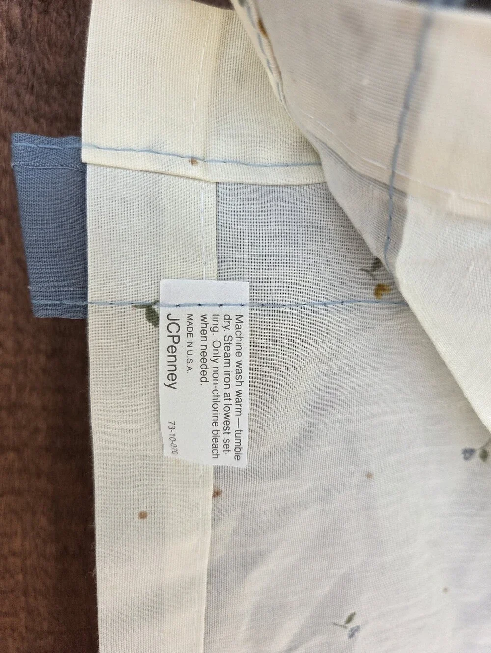 Country Blue Goose Curtain Panel 1980s JCPenney 34x30